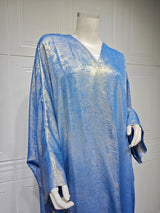 Shiny Party Abaya Ramadan Eid Batwing Satin Open Kimono Dubai Luxury Muslim Damen Abayas For Women Kaftan Dress Islamic Clothing