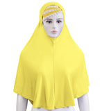 Muslim Women Instant Hijab Prayer Full Cover Chemo Cap One Piece Amira Scarf Shawls Veil Islamic Ramadan Khimar Turban Headwrap