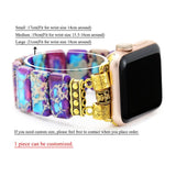 Gothic Purple Imperial Jaspers Elastic Smart Watch Strap 38mm/45mm Stones Beaded Stretchy Wristwatch Band Lovers Iwatch Bracelet