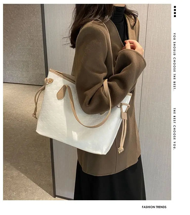 Large Capacity Bag Women's New Trendy and High-end Tote Bag Women's Summer Versatile Handheld Single Shoulder Commuting Bag