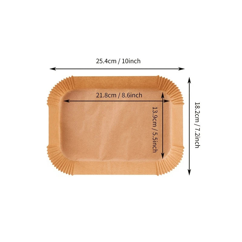 Air Fryer Paper Liners Disposable Oil-Proof Waterproof Baking Paper Round Square And Rectangle Parchment Kitchen Party Supplies