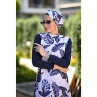 3pcs/Set Swimwears Women Printed Stretch Full Cover Hijab Long Sleeves Sport swimming Togs Lslamic Burkinis Wear Bathing Suit