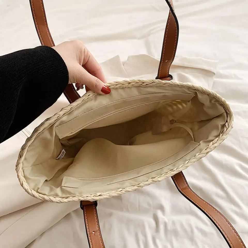 Summer Straw Beach Tote