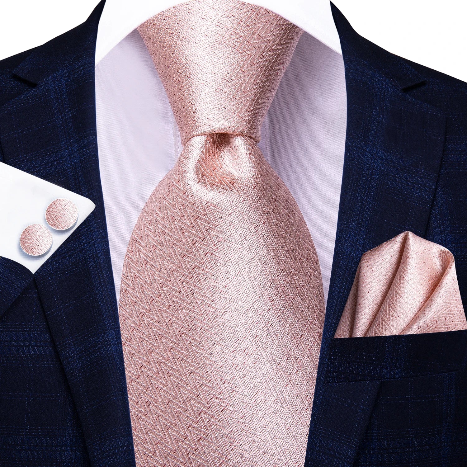 Hi-Tie Light Blue Gold Novelty Paisley Striped Silk Wedding Nicktie For Men Hanky Cufflink Tie Set Business Party Dropshipping