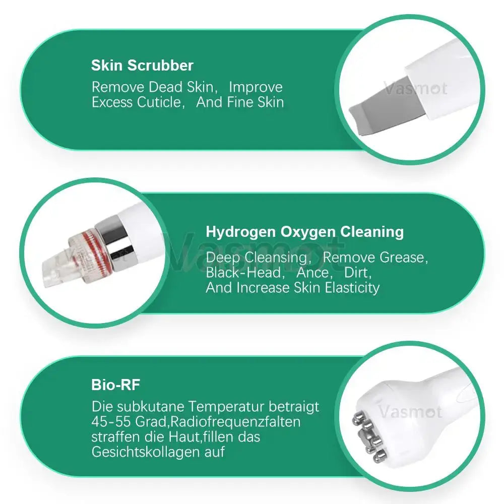 Hydrogen Oxygen Facial Machine Deep Cleansing RF Lifting Tightening Blackhead Removal Skin Care Water Dermabrasion Beauty Device