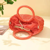 Straw Rattan Beach Handbag