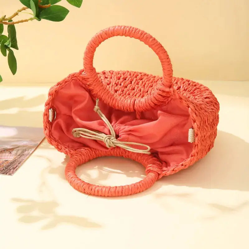 Straw Rattan Beach Handbag