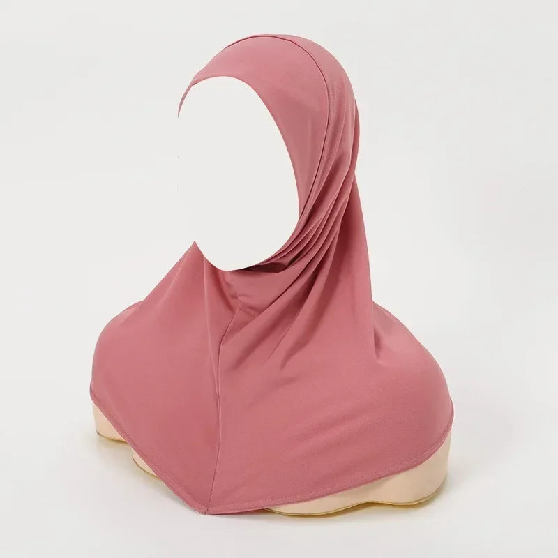 Muslim Women Instant Hijab Prayer Full Cover Chemo Cap One Piece Amira Scarf Shawls Veil Islamic Ramadan Khimar Turban Headwrap