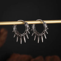 Silver-Plated Carved Flower Drop-Shaped Large Earrings Hypoallergenic Earrings for Women Retro Fashion Casual Party Jewelry