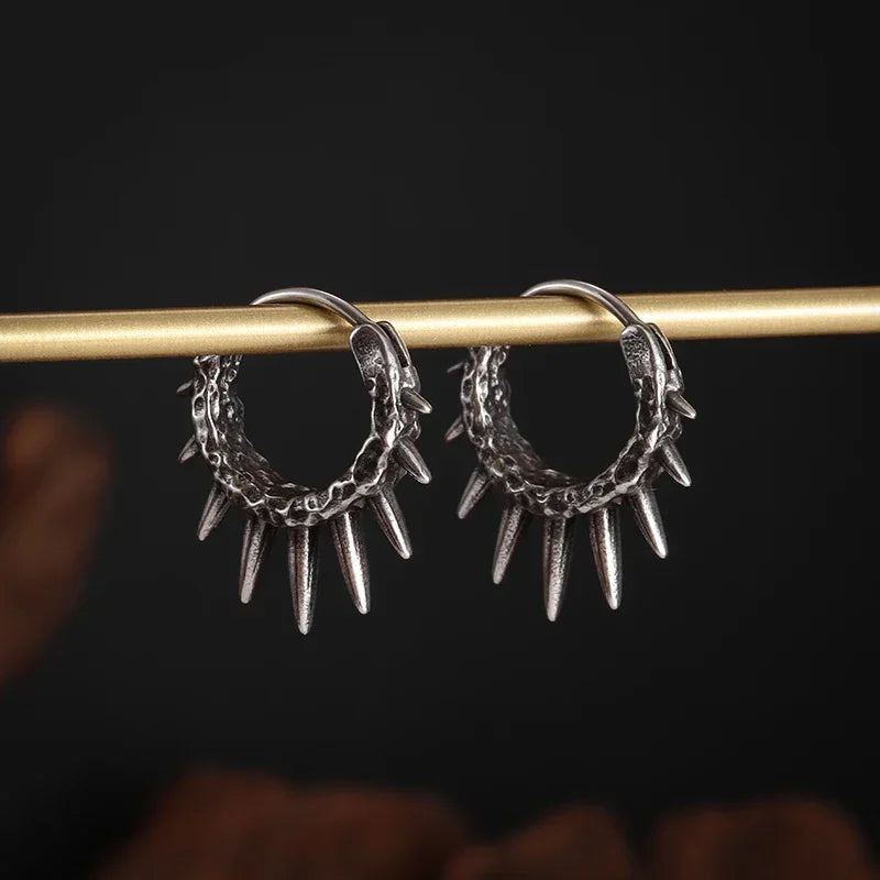 Silver-Plated Carved Flower Drop-Shaped Large Earrings Hypoallergenic Earrings for Women Retro Fashion Casual Party Jewelry