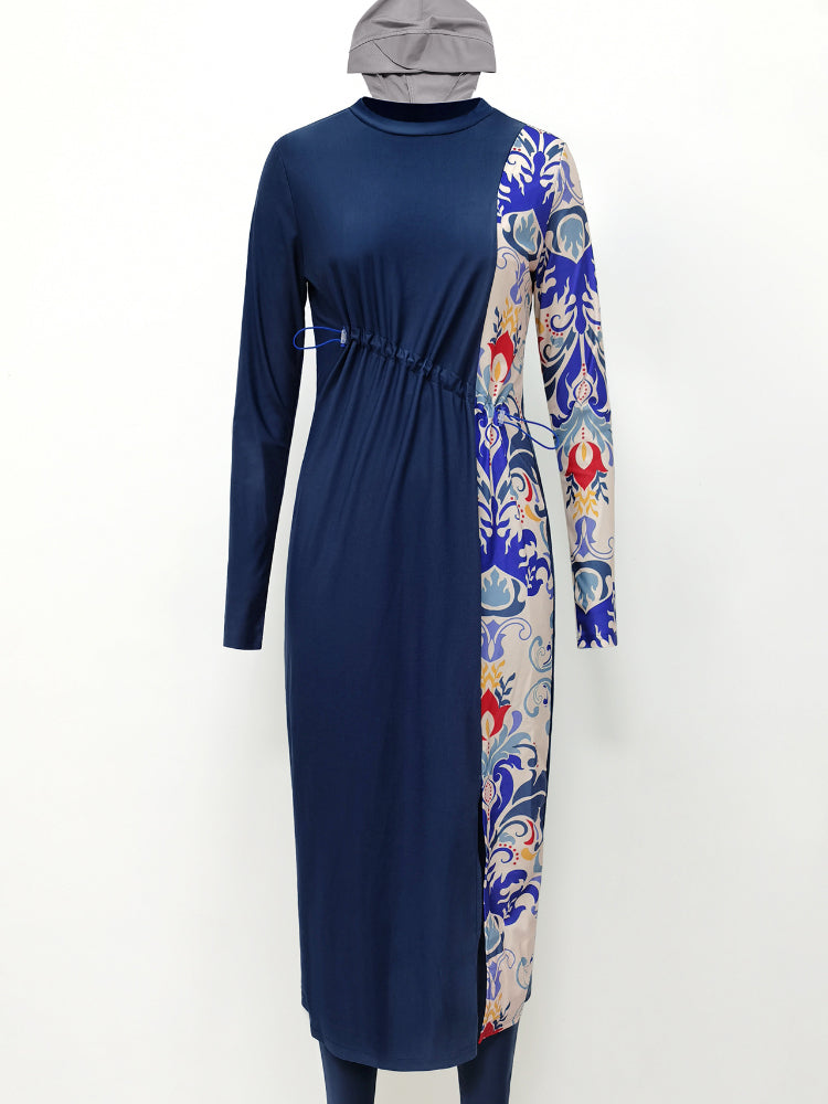 Summer Muslim Women 3 Piece Swimwear Set Hijab Swimsuit Maxi Dress Full Cover Up Islam Summer Abaya Dubai Modest Swimwear 2025