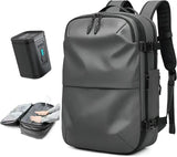 60L Airback Vacuum Compression Backpack with Wheels Expandable Men Waterproof Carry On Travel Backpacks 17 inch Laptop Backpack