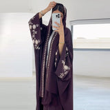 Middle East Dubai Beautiful Embroidered Party Dress Islamic Modest Abaya Muslim Turkish Arab Muslim Robe With Hijab