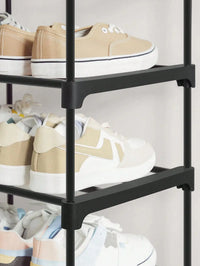 SONGMICS 3-Tier Shoe Rack. Set of 2 Stackable Metal Organizers for Hallway, Living Room, Bedroom, Cloakroom. 30x92x54 cm