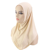 Muslim Women Instant Hijab Prayer Full Cover Chemo Cap One Piece Amira Scarf Shawls Veil Islamic Ramadan Khimar Turban Headwrap