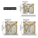 2Pcs Gold And White Curtains With Elegant And Chic White Flowers Suitable For Living Room Dining Room Kitchen Bedroom Bathroom