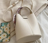 Summer fashion handbag solid color 2025 new style French small fresh shoulder crossbody bag trendy bucket bag