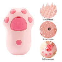 Cat Steam Brush Dog Massage Comb with Electric Water Spray Soft Silicone Pet Grooming Brush for Removing Tangled and Loose Hair