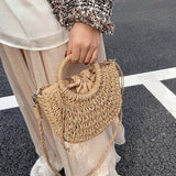 Straw Rattan Beach Handbag