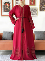 Elegant Women's Party Dress Chiffon Loose Open Zipper Abaya Muslim Islamic Clothing Cardigan Style for Special Occasions