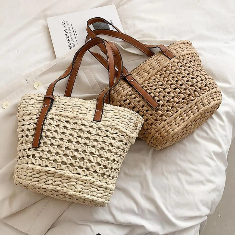 Summer Straw Beach Tote