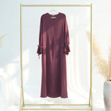 Ramadan Eid Plain Black Abaya Dubai Women drawstring Islam Muslim Maxi Kaftan Dress Kebaya Caftan Marocain Robe Femme Musulmane