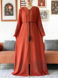 Elegant Women's Party Dress Chiffon Loose Open Zipper Abaya Muslim Islamic Clothing Cardigan Style for Special Occasions