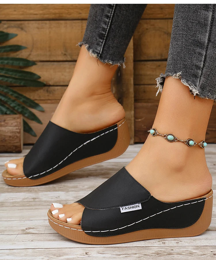 Women's Sandals Casual Heels Sandals Summer Woman Shoes Luxury Slippers Heeled Sandals Wedges Shoes Summer Footwear Women 2025