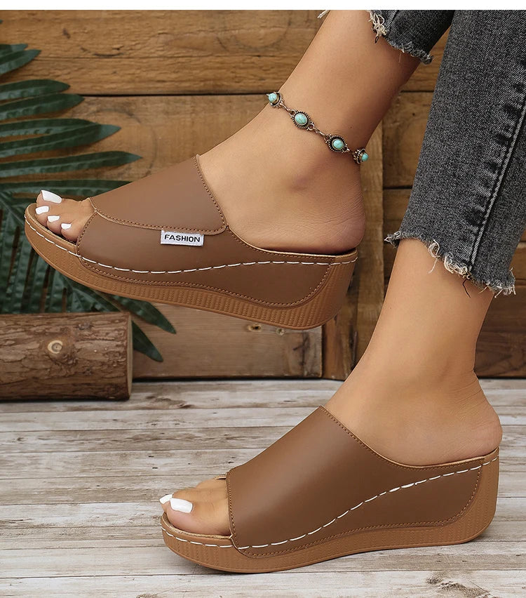 Women's Sandals Casual Heels Sandals Summer Woman Shoes Luxury Slippers Heeled Sandals Wedges Shoes Summer Footwear Women 2025