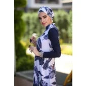 3pcs/Set Swimwears Women Printed Stretch Full Cover Hijab Long Sleeves Sport swimming Togs Lslamic Burkinis Wear Bathing Suit