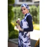 3pcs/Set Swimwears Women Printed Stretch Full Cover Hijab Long Sleeves Sport swimming Togs Lslamic Burkinis Wear Bathing Suit