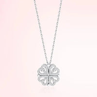 Love Magnetic Pendant Necklace Ladies Clover Necklace Heart Shaped Clover Necklace Lucky 4 In 1 Love Pendant Jewelry Gift