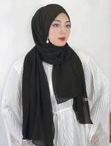 Muslim Zipper Headscarf Ladies 11 Color Shawl Chiffon Robe Dress Solid Color Beautiful Scarf Arab Islamic Clothing Hijab 71*180