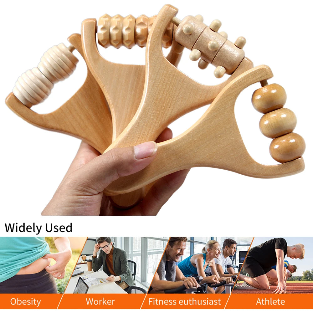 1Pcs Wooden Massage Rollers Neck Roller Massager Wooden Trigger Point Roller Massager Muscle Roller for Back face Waist Leg Arm