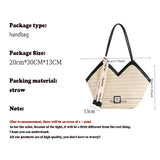 Ladies Beach Bag Vintage Handmade Woven Shoulder Handbag Large Capacity Rattan Bags Summer Vacation Casual Handbags Bolso Mujer