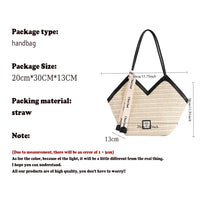 Ladies Beach Bag Vintage Handmade Woven Shoulder Handbag Large Capacity Rattan Bags Summer Vacation Casual Handbags Bolso Mujer