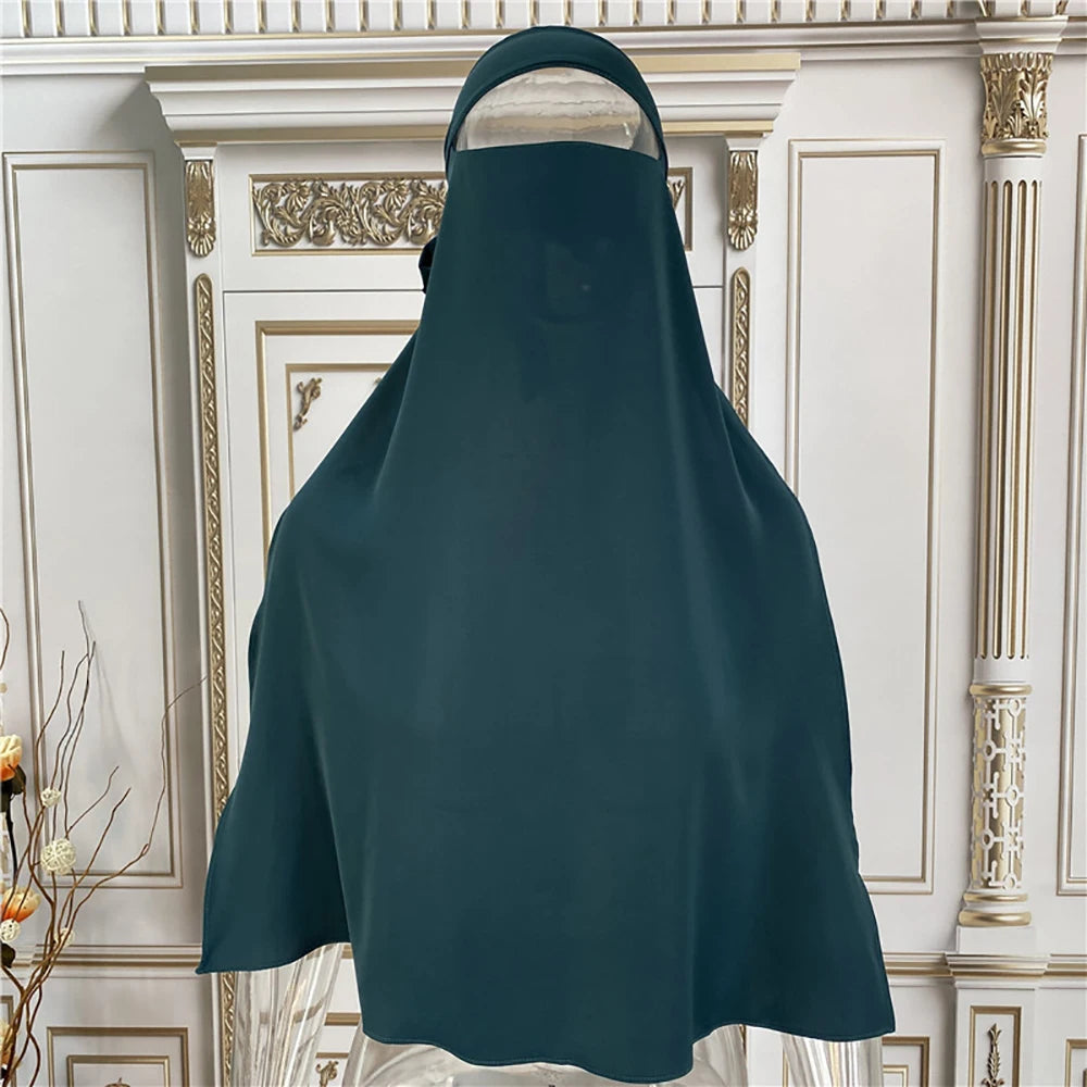Niqab High Quality Nida Single Layer Ramadan Islamic Clothing EID Prayer Muslim Modest Women Hijab Khimar Jilbab Veil Niqab