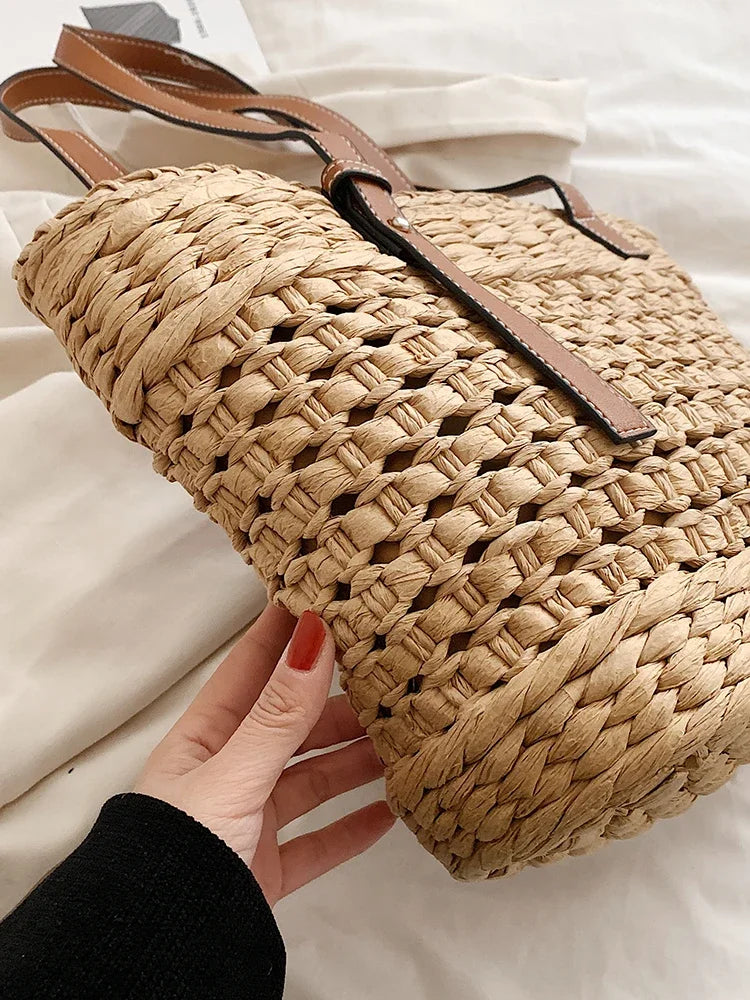 Summer Straw Beach Tote