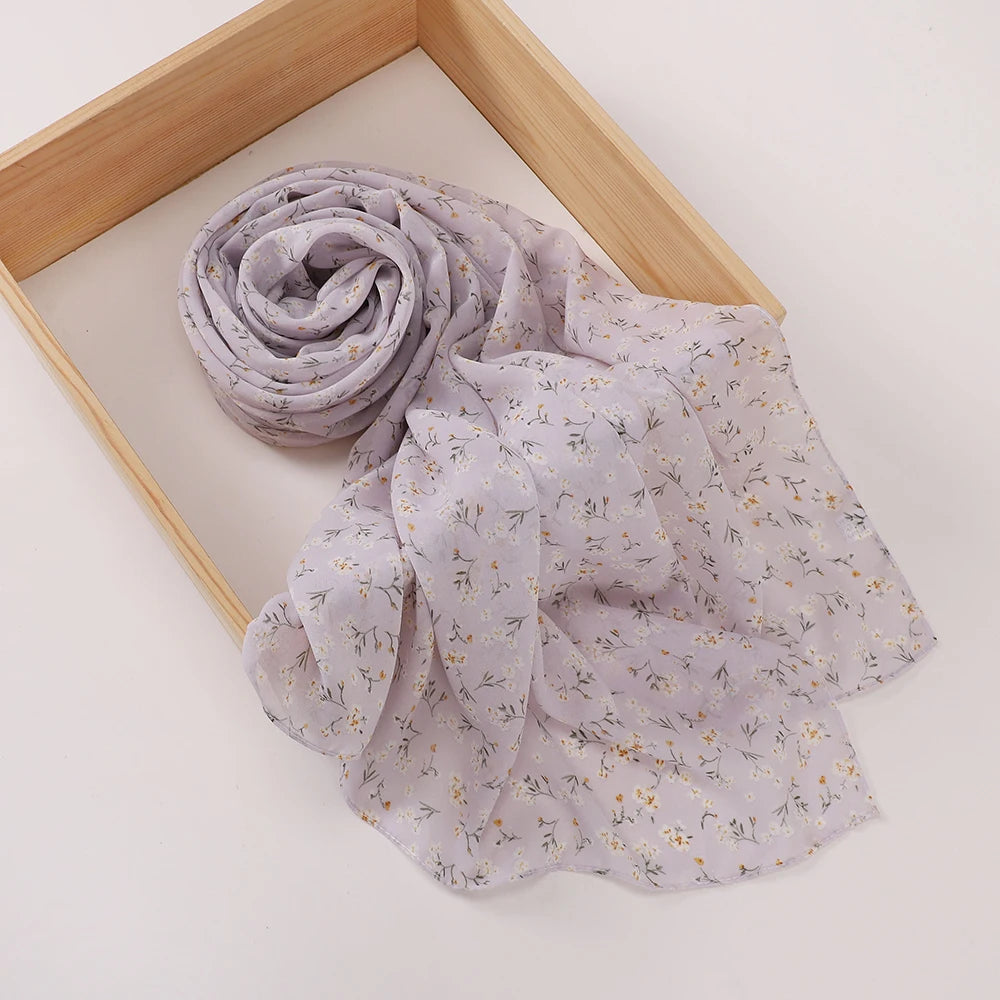 Newest Floral Printed Chiffon Scar