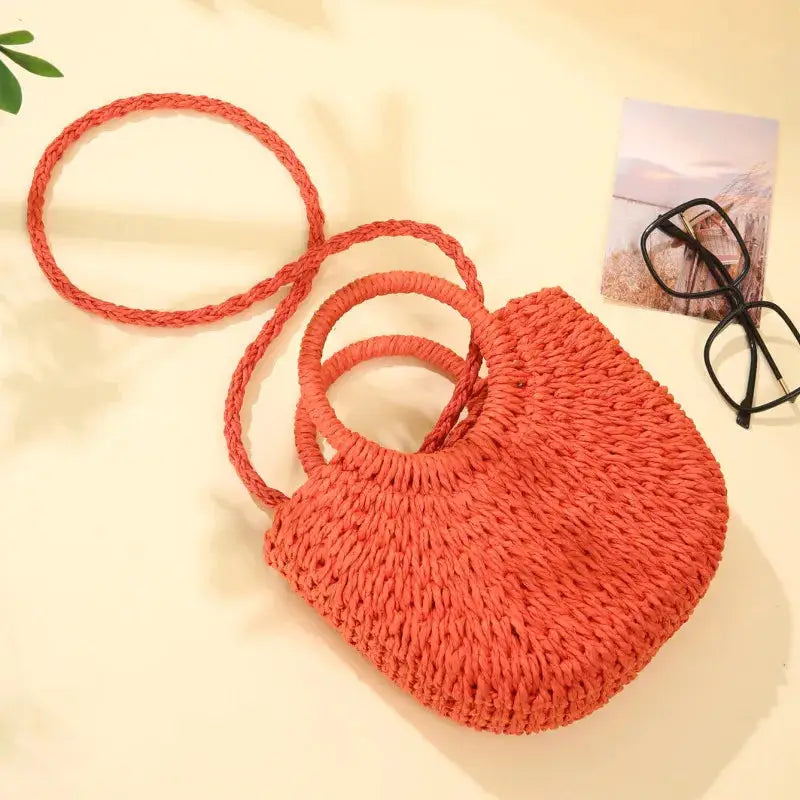 Straw Rattan Beach Handbag
