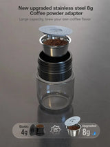 HiBREW Portable Coffee Machine Expresso Coffee Maker Fit Nexpresso Capsule Coffee Powder for Car Camping & Home Heat Water H4A