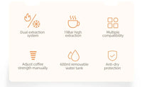 HiBREW Multiple Capsule Coffee Machine, Hot/Cold Dolce Gusto Milk Nespresso Capsule ESE Pod Ground Coffee Cafeteria 20Bar 5 in 1